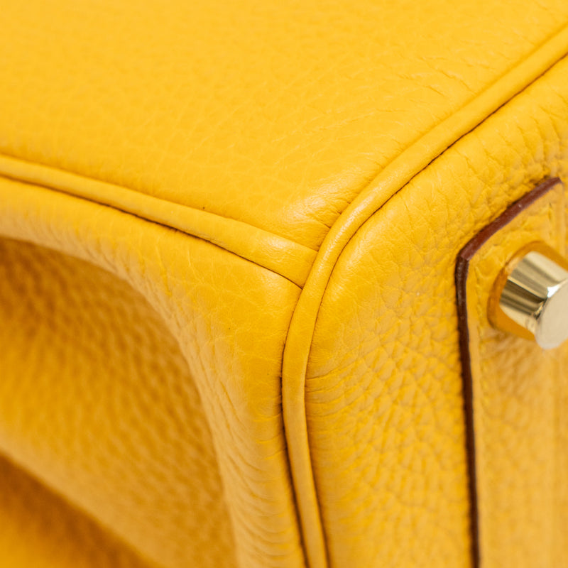 Hermes Birkin 25 Togo 9D Jaune Amber GHW Stamp Z