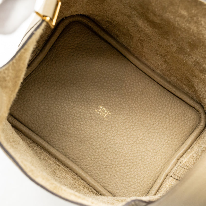 Hermes Picotin 18 Lock Bag Clemence Beige Marfa GHW Stamp W