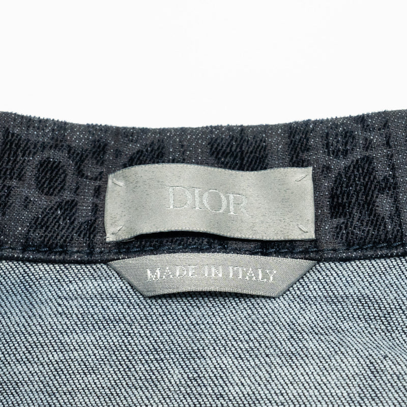 Dior Size 48 Oblique Jacquard Jacket Velvet/Denim Navy