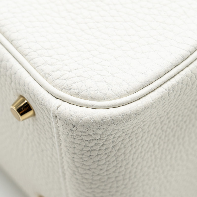 Hermes Mini Lindy Clemence New White GHW STAMP B