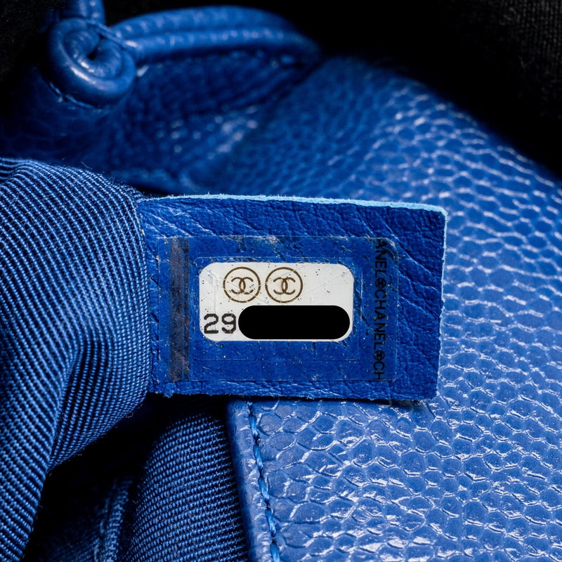 Chanel Incognito Mini Square Flap Bag Caviar Blue with blue hardware
