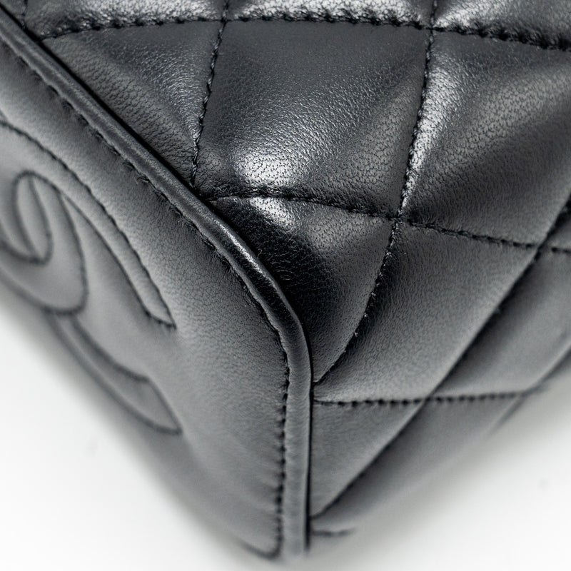 Chanel Top Handle Mini Vanity Case with Chain Lambskin Black GHW (Microchip)