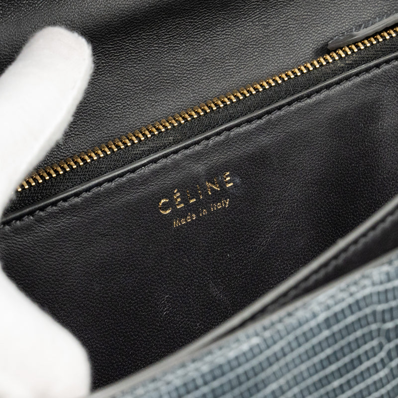 Celine Medium Box Bag Lizard Grey GHW