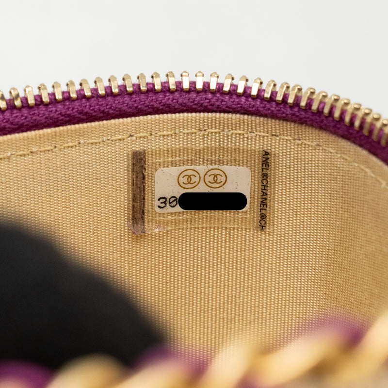 CHANEL Pearl Crush Mini Vanity with Chain Lambskin Purple GHW