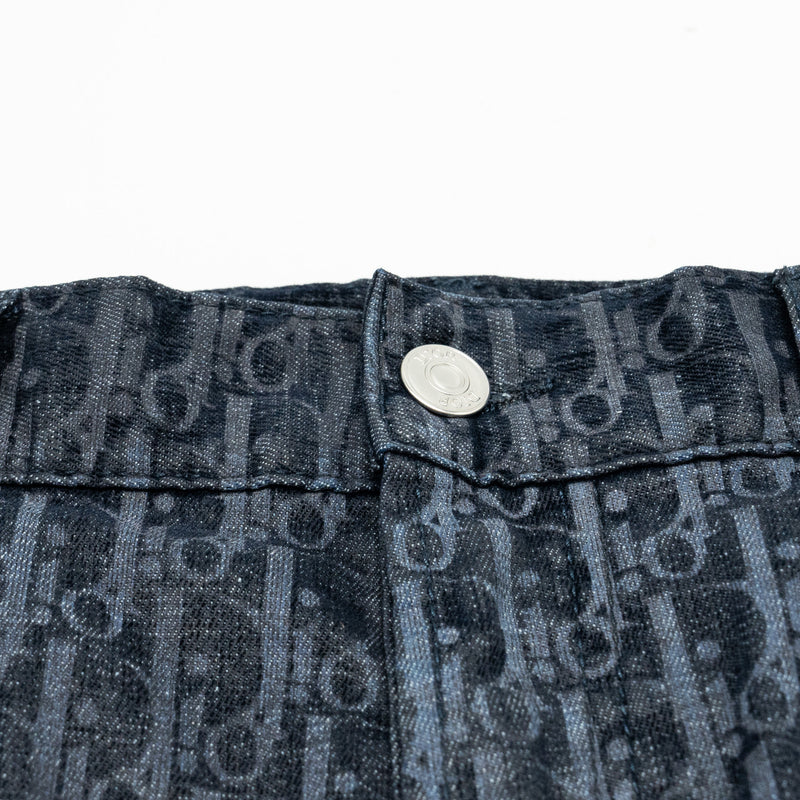 Dior Size 33 Pants Oblique Jacquard Velvet/Denim Navy