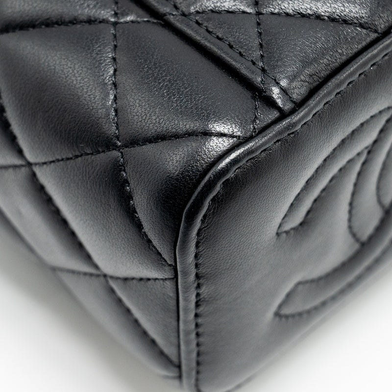 Chanel Top Handle Mini Vanity Case with Chain Lambskin Black GHW (Microchip)
