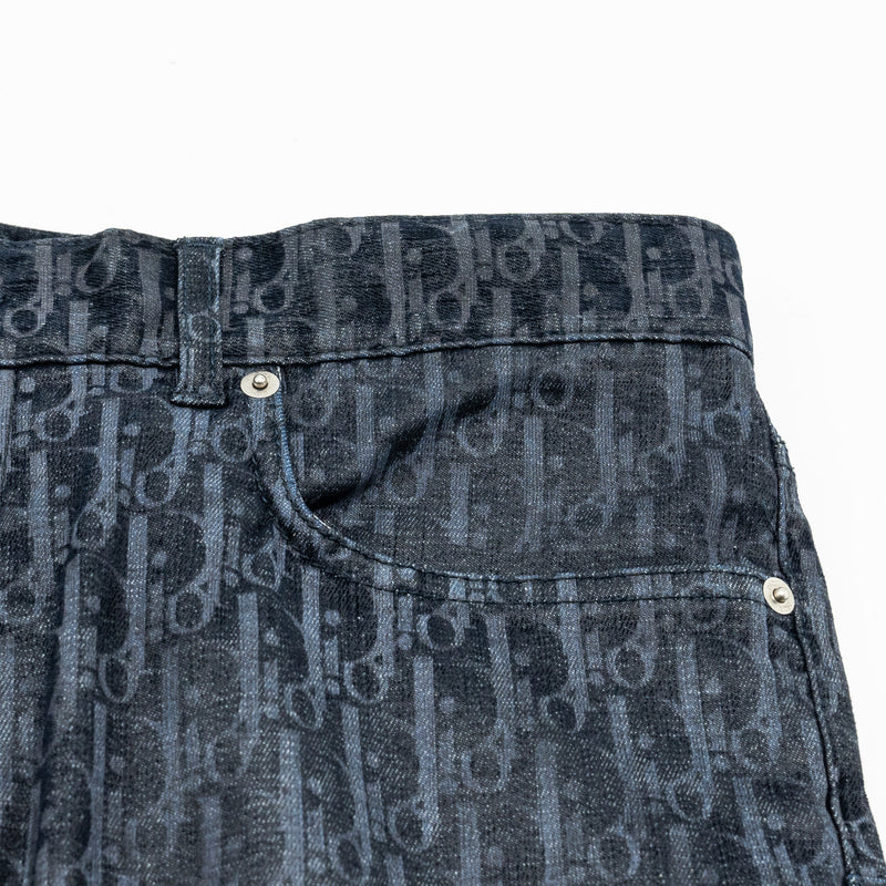 Dior Size 33 Pants Oblique Jacquard Velvet/Denim Navy