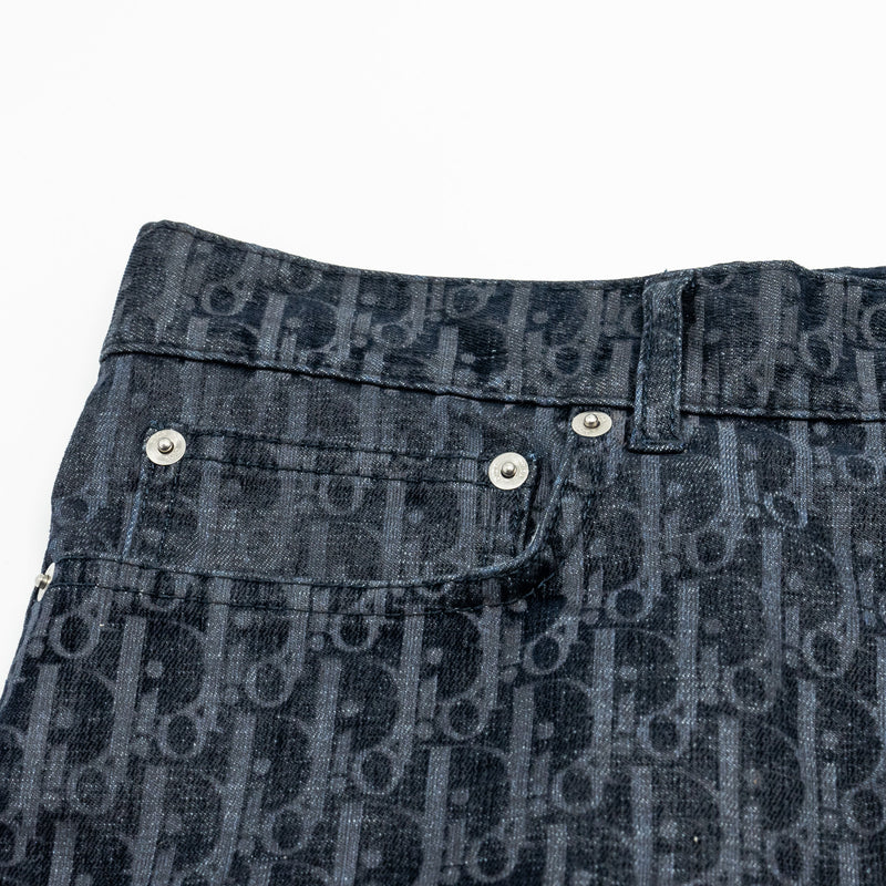 Dior Size 33 Pants Oblique Jacquard Velvet/Denim Navy