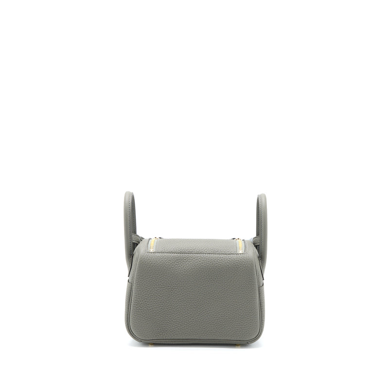 Hermes Mini Lindy Clemence 0L Gris Meyer GHW Stamp B