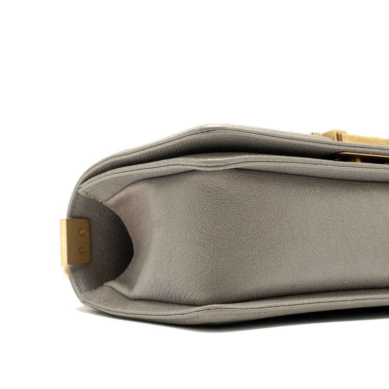 Chanel Small Boy Bag Caviar Light Grey GHW