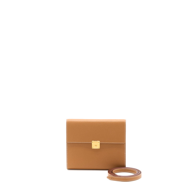 Hermes Clic 16 Wallet Epsom Gold GHW Stamp U