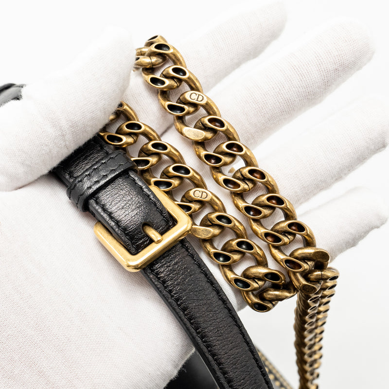 Dior Medium Studded Diorama Lambskin Black GHW