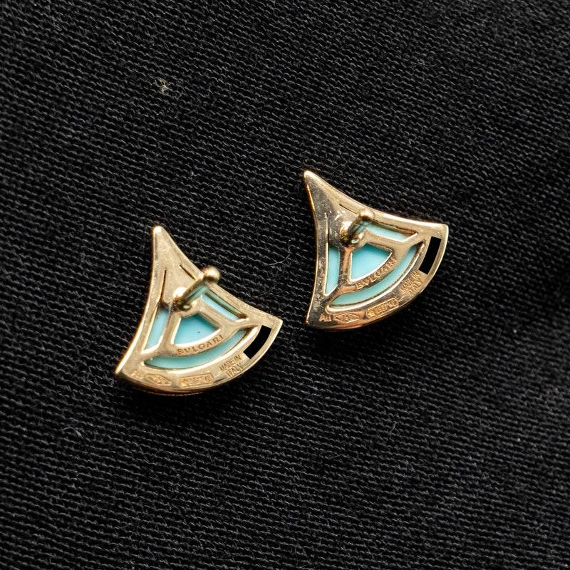 Bvlgari Diva’s Dream Earrings 18K yellow gold / turquoise with paved diamonds
