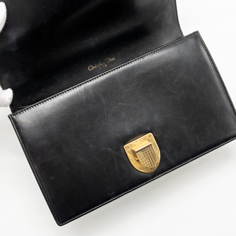 Dior Medium Studded Diorama Lambskin Black GHW