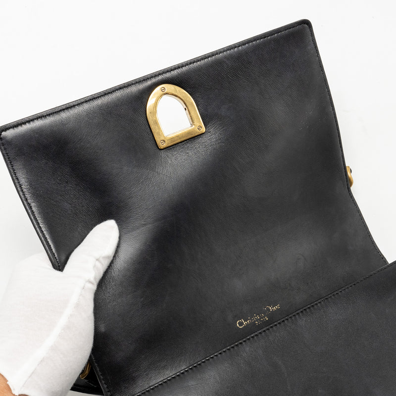Dior Medium Studded Diorama Lambskin Black GHW