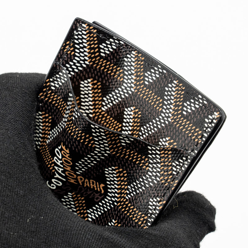 Goyard Bifold Wallet Multi Slot Goyardline Canvas Black
