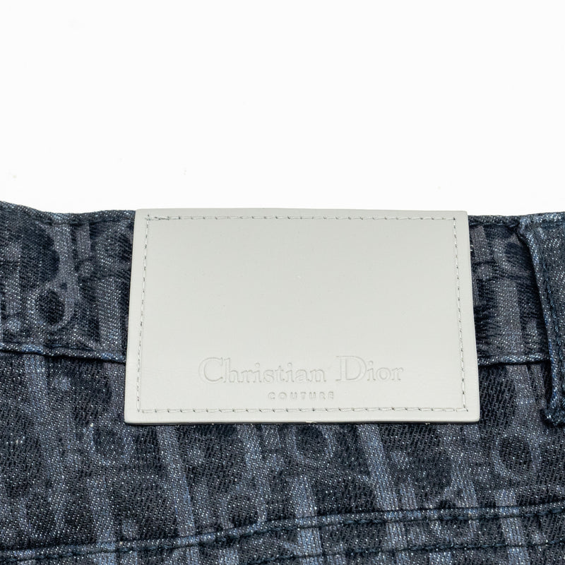 Dior Size 33 Pants Oblique Jacquard Velvet/Denim Navy