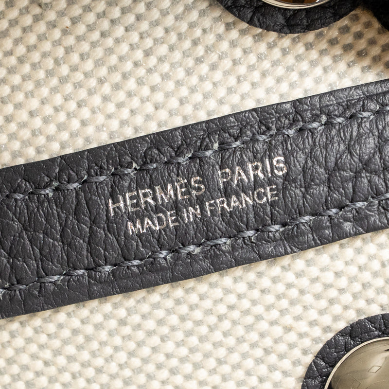 Hermes Neo Garden Party 23 Canvas/Negonda Ecru/Bleu Glacier/Ardoise SHW Stamp K