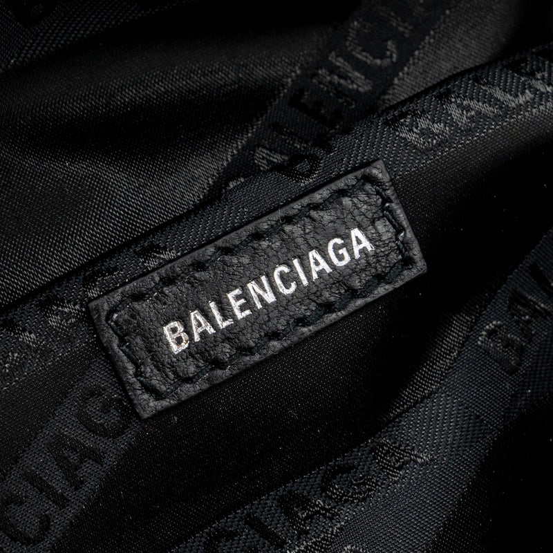 BALENCIAGA SOUVENIR BELT BAG Croc-Embossed Calfskin Black GHW