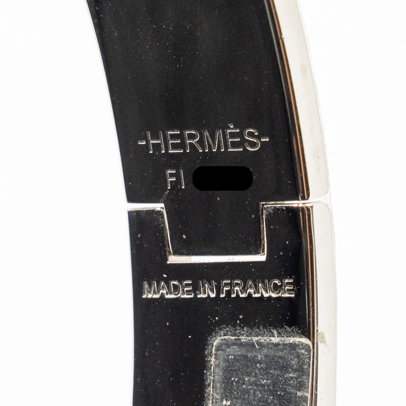 Hermes Size PM Clic H Bracelet Zebres de Tanzanie Beige/Blue SHW