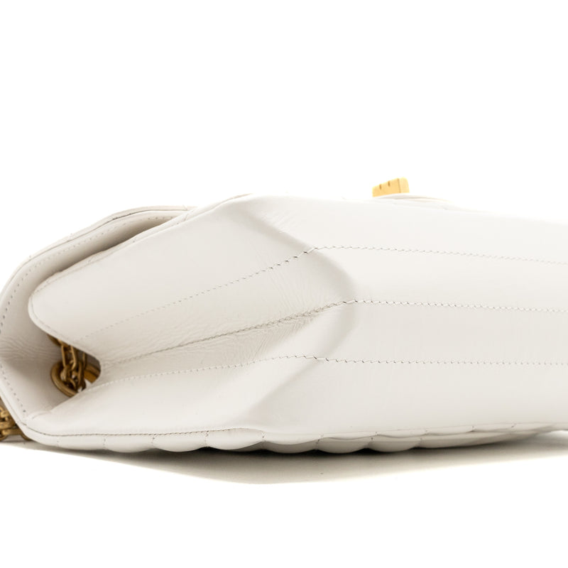 Chanel mini chevron 2.55 reissue flap bag calfskin white GHW (microchip)