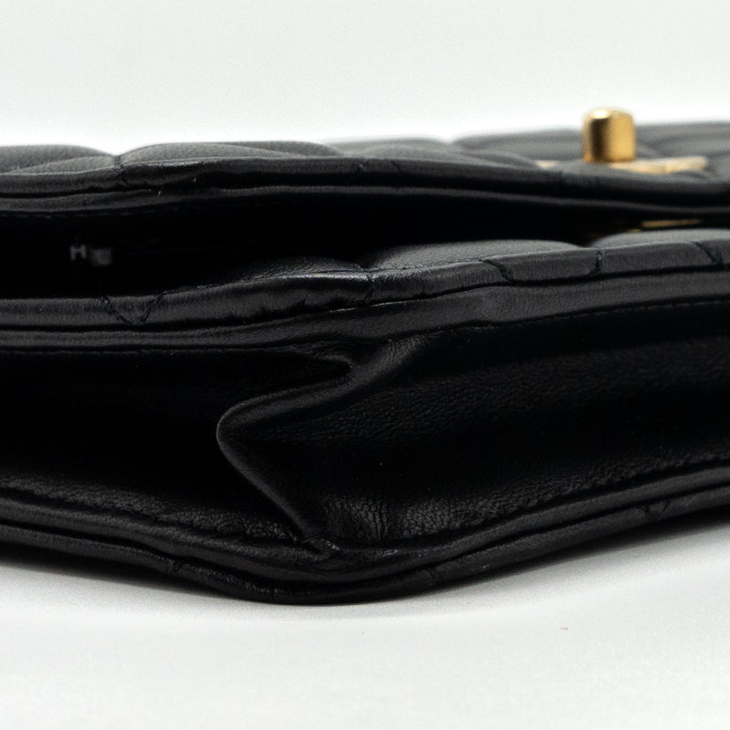 Chanel Pearl Crush Wallet On Chain Lambskin Black GHW (microchip)