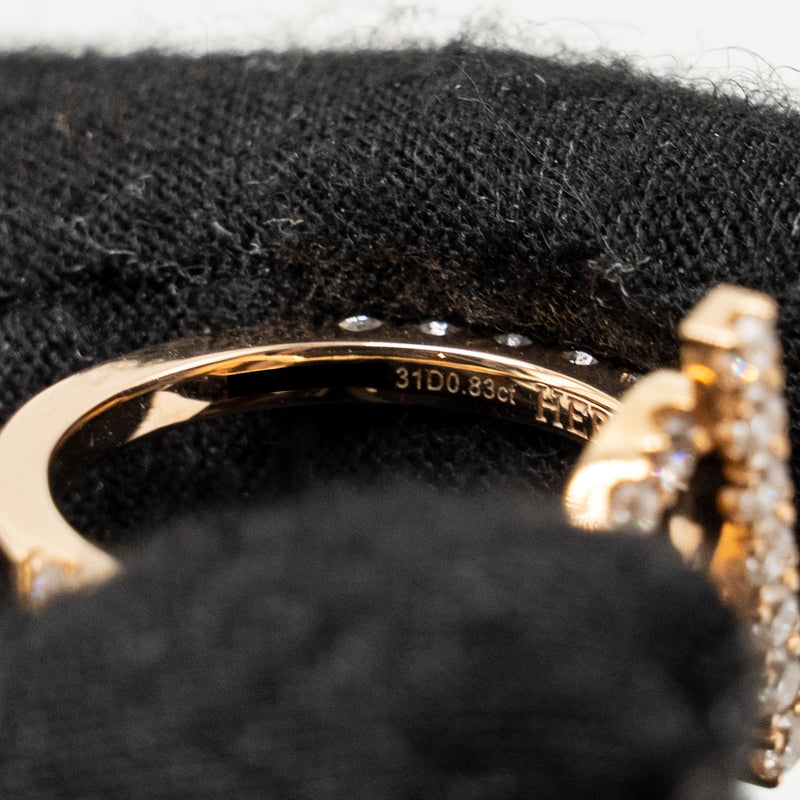 Hermes Size 50 Finesse Ring Rose Gold / Diamonds