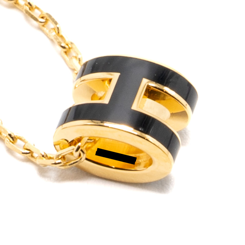 Hermes Mini Pop H Pendant Black GHW
