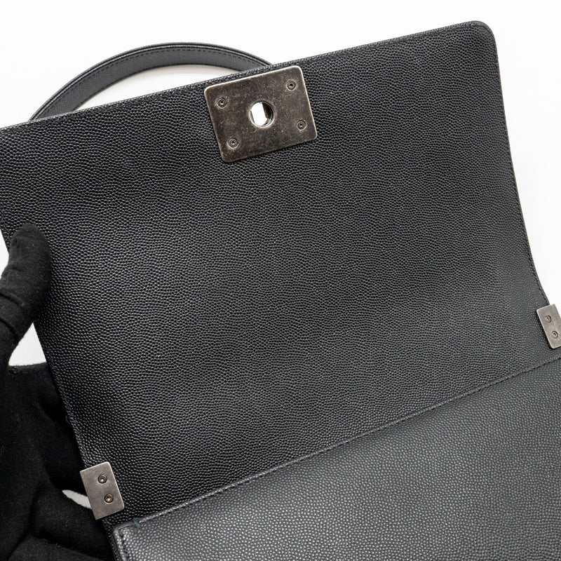 CHANEL Medium Boy Bag Caviar Black Ruthenium Hardware