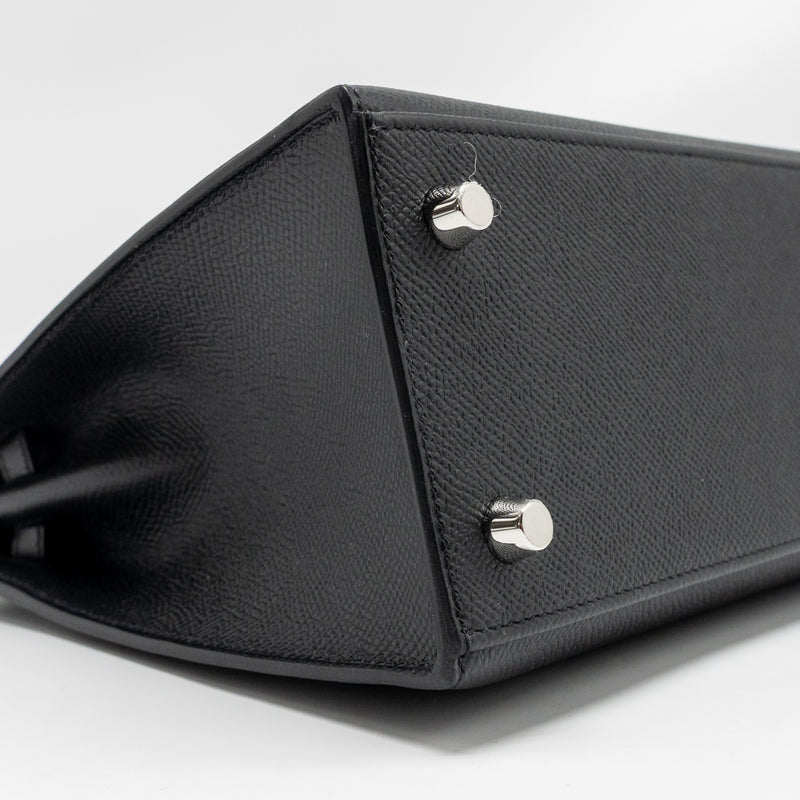Hermes Kelly 25 Epsom Black SHW Stamp W