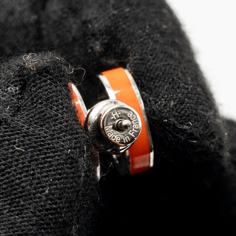 Hermes Pop H Earrings Orange SHW