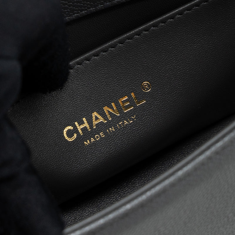 Chanel small boy bag caviar grey LGHW (microchip)