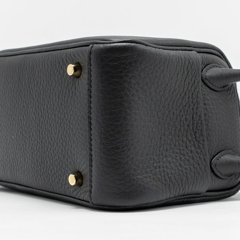 Hermes MINI Lindy II Clemence Black GHW Stamp W