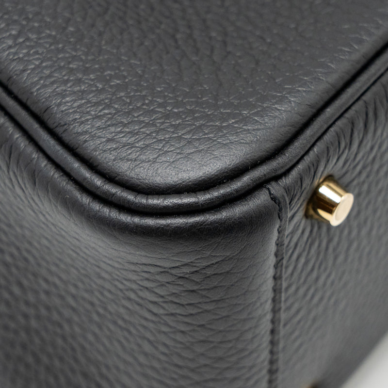 Hermes MINI Lindy II Clemence Black GHW Stamp W
