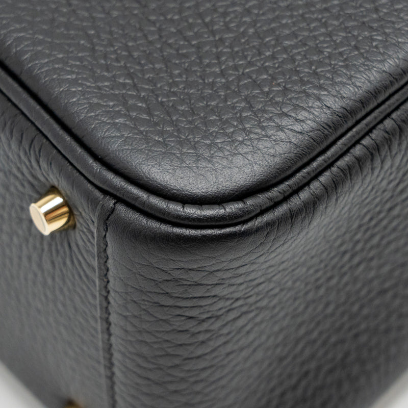 Hermes MINI Lindy II Clemence Black GHW Stamp W