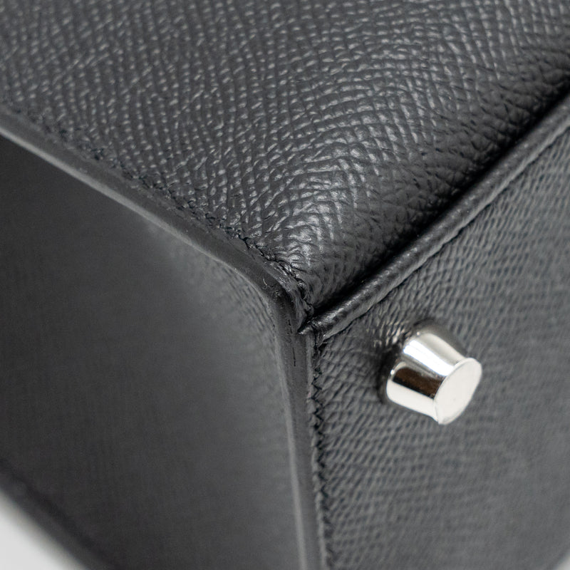 Hermes Kelly 25 Epsom Black SHW Stamp W
