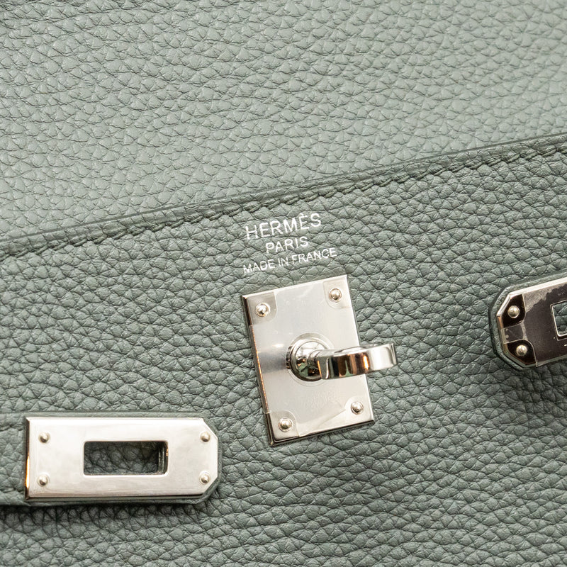 Hermes Kelly 25 Togo Vert Amande SHW Stamp U