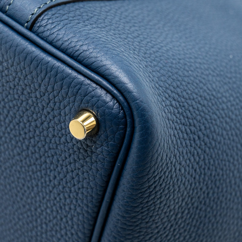Hermes Picotin 18 Lock Bag Clemence Bleu De Prusse GHW Stamp W