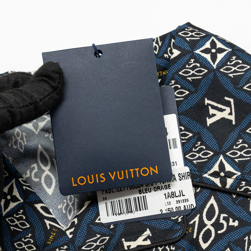 Louis Vuitton Size 34 Pyjama Shirt and Shorts Silk Multicolour(Sell in a set)