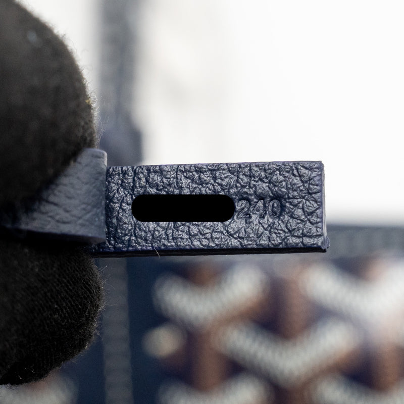 Goyard Saint Louis PM Tote Goyardine Canvas/Calfskin Navy Blue SHW