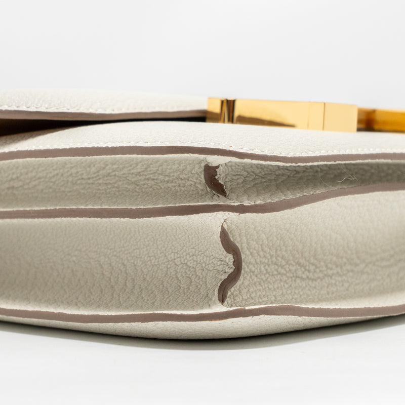 Hermes Mini Constance Chèvre Mysore Mushroom/Biscuit GHW Stamp B
