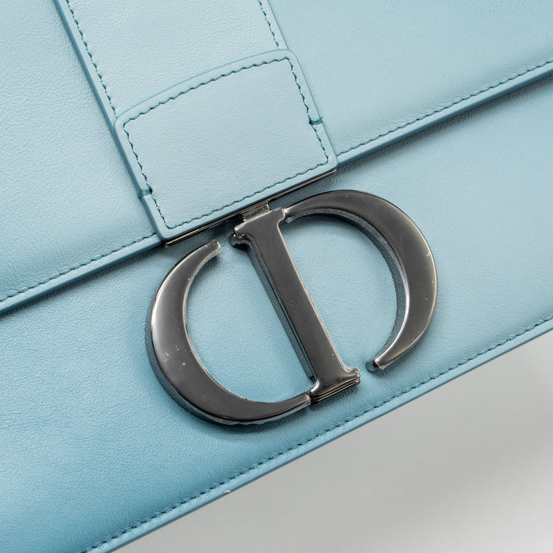 Dior 30 Montaigne Medium Flap Bag Calfskin Gradient Blue with Black Hardware