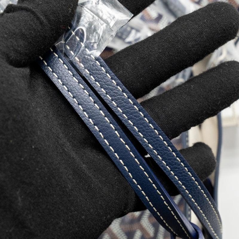 Goyard Saint Louis PM Tote Goyardine Canvas/Calfskin Navy Blue SHW