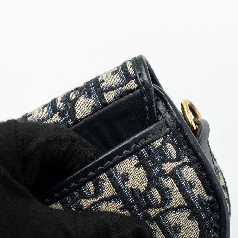 Dior Bobby East-west Bag Blue Oblique Jacquard GHW