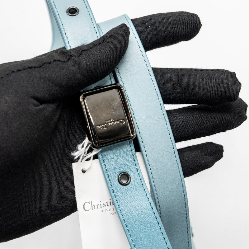 Dior 30 Montaigne Medium Flap Bag Calfskin Gradient Blue with Black Hardware