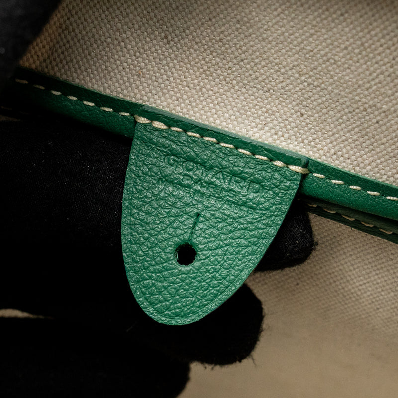 Goyard Artois PM Handbag Goyardine Canvas/Calfskin Green SHW