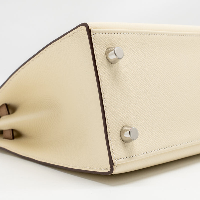 Hermes Kelly 25 Epsom Nata/Chai/Gris Meyer SHW Stamp U
