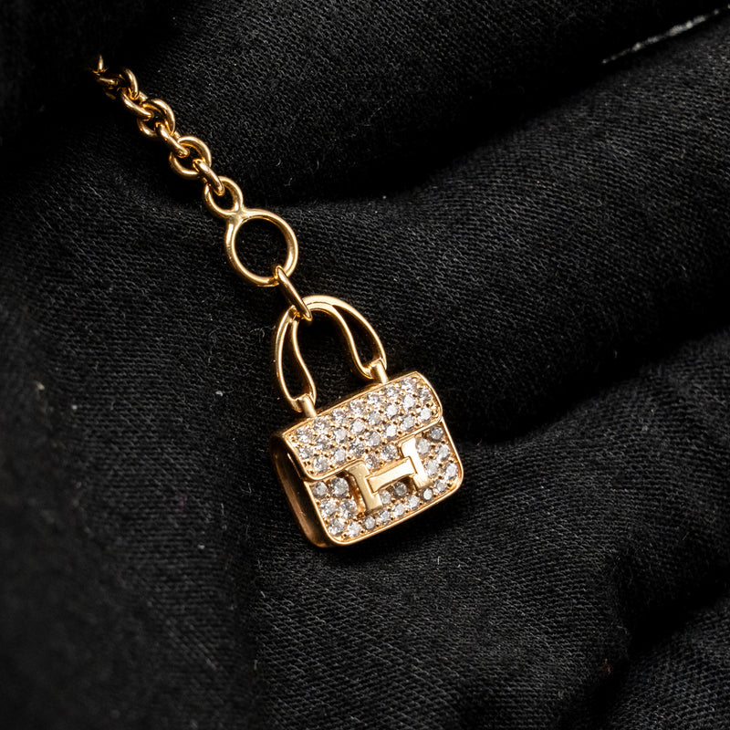 Hermes size SH Amulettes constance bracelet rose gold with diamonds