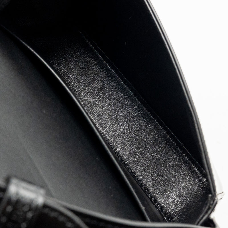 CELINE Triomphe Shoulder Bag Shiny Calfskin Black GHW