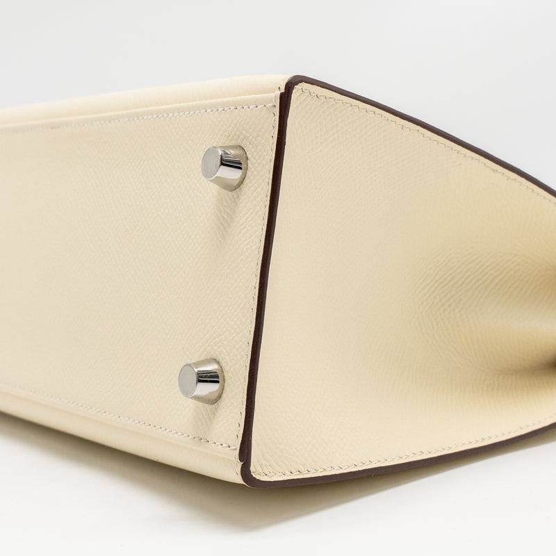 Hermes Kelly 25 Epsom Nata/Chai/Gris Meyer SHW Stamp U